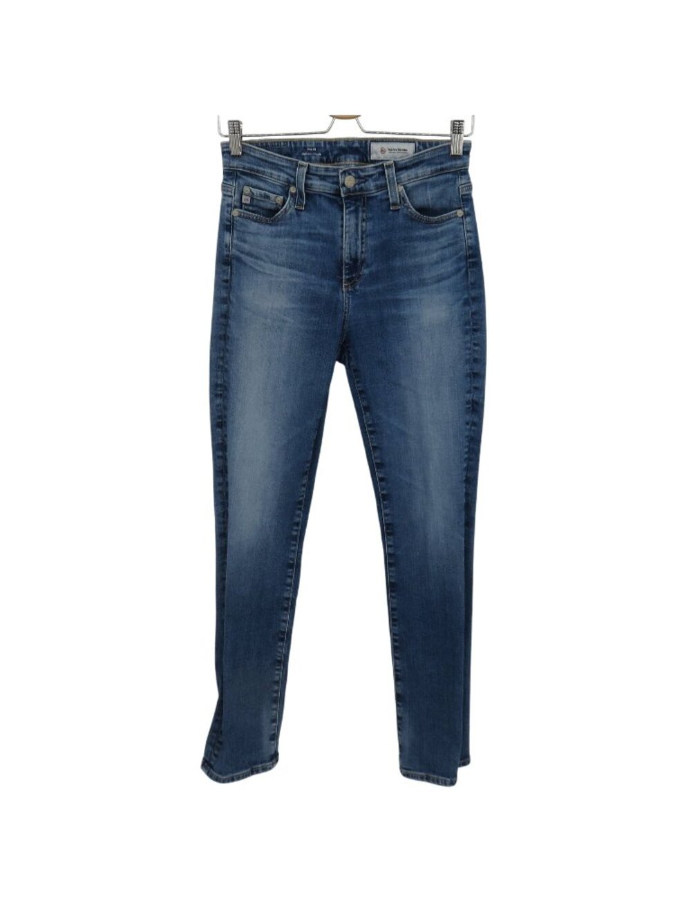 AG Adriano Goldschmied Women 28 Reg Mari High Rise Straight Blue Denim Jeans